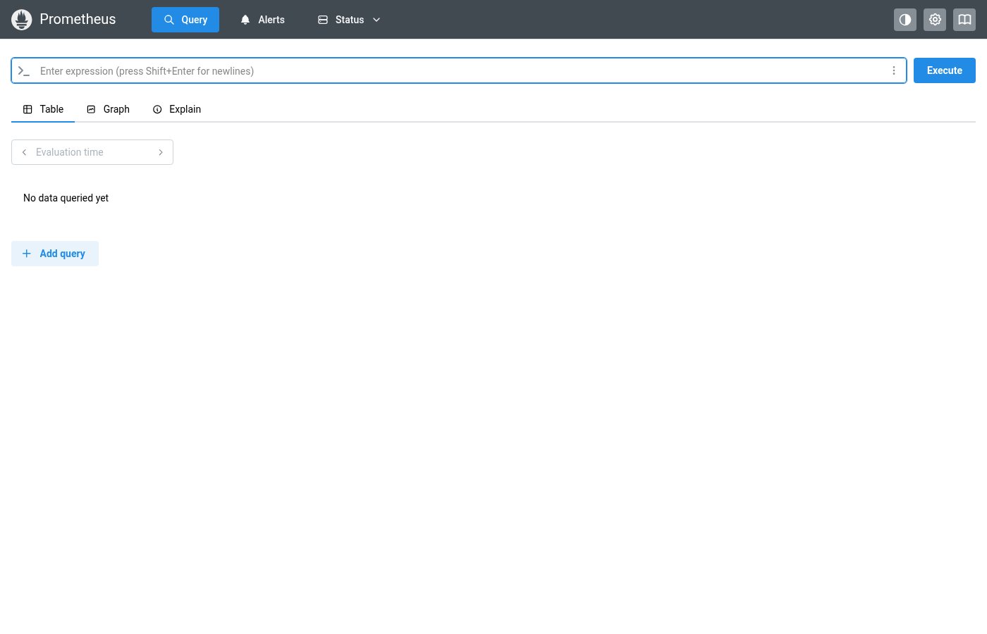 SeriesName in the Query page — metric name with clickable labels