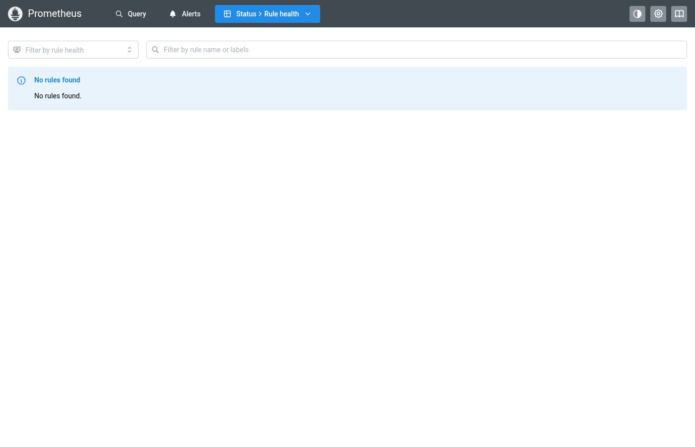 StatusBadge on the Rules page — ok/err state badges