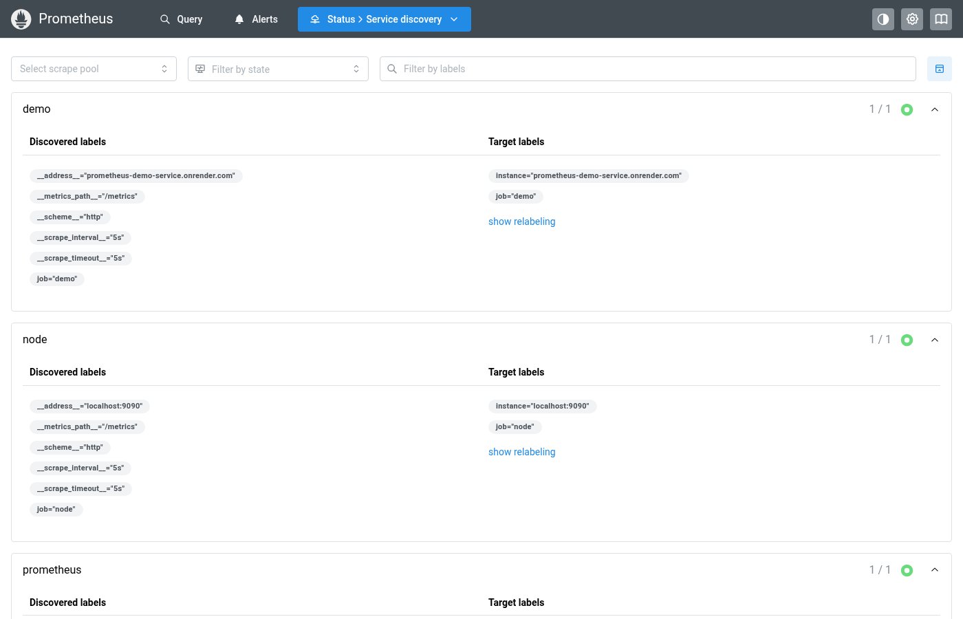 KeyValueTable in Service Discovery — discovered labels